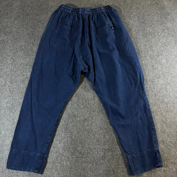 Anthropologie Pilcro Indigo Blue Linen Blend Drawstring Jogger Pants XS Boho - Image 2