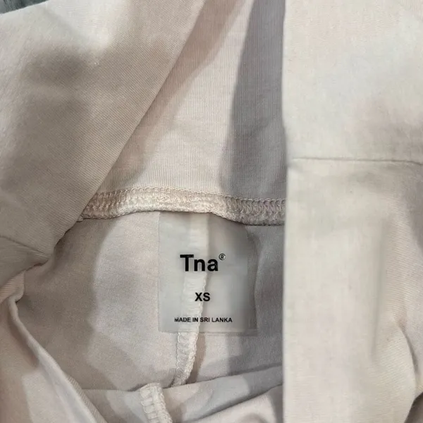 Aritzia tna baby pink flared high waisted leggings size Xs Has some staining a - Image 2