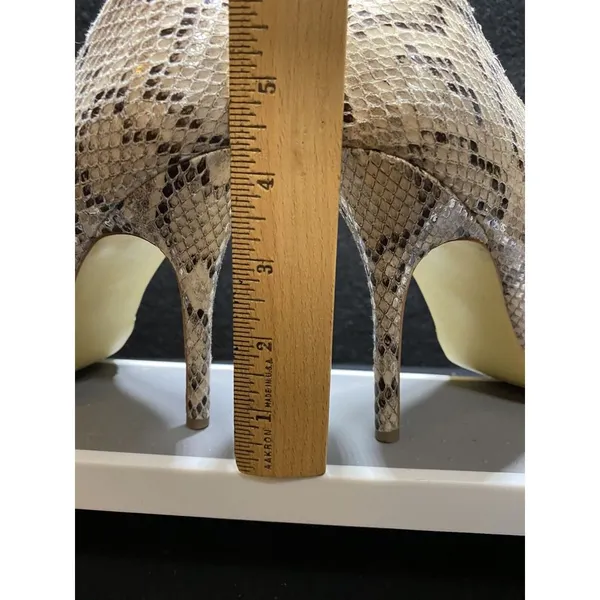 Steve Madden Gaber Beige Suede Snake Print Heels Stiletto Size‎ 8.5M - Image 7