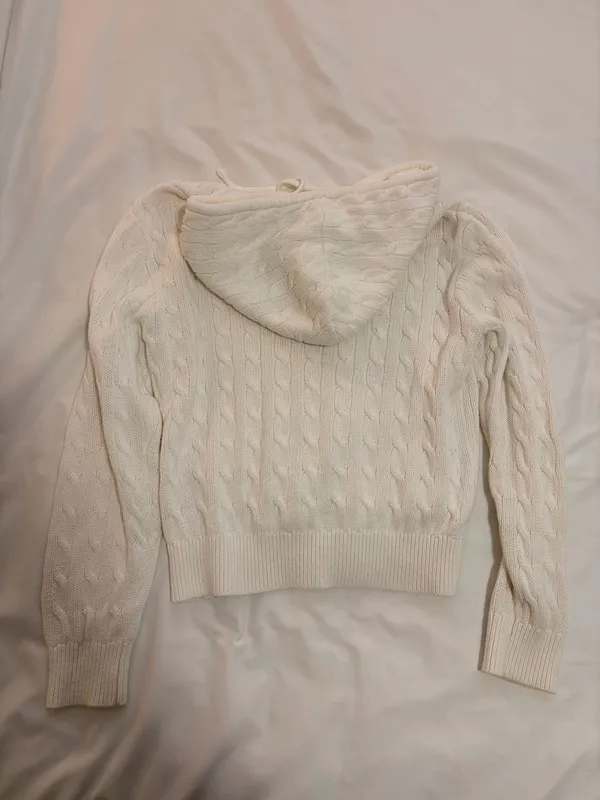Brandy Melville Zip-Up Hoodie Knit Cable - Image 3
