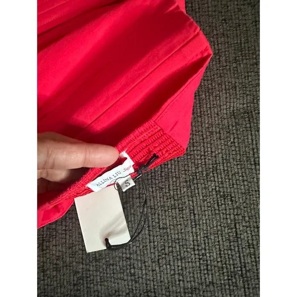 Alina Liu x Lisa Says Gah Red Strapless Corset Top size S NWT Cotton with Boning - Image 6