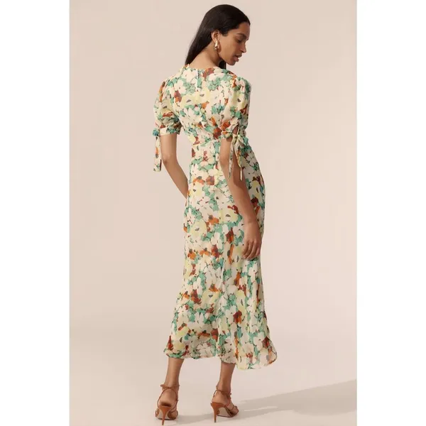 By Anthropologie Short-Sleeve V-Neck Slip Midi Dress-NWT - Image 3