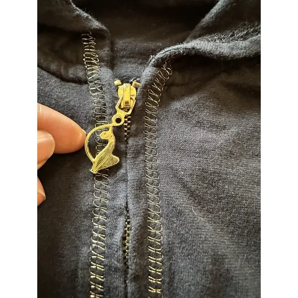Vintage Baby Phat Y2k Zip Up Hoodie Sz L Black/gold Goth Dark Fairy Lightweight - Image 5