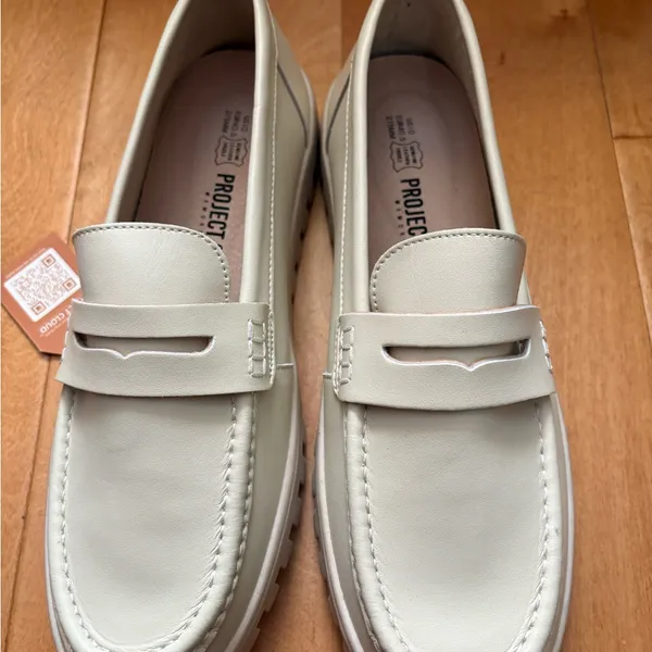 Project Cloud women’s Filide Leather Loafers cream sz 10 new NWT - Image 3