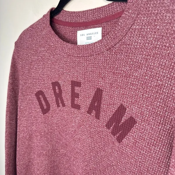 SOL Angeles‎ Medium Anthropologie Evereve Soft Thermal Sweatshirt Pullover DREAM - Image 5