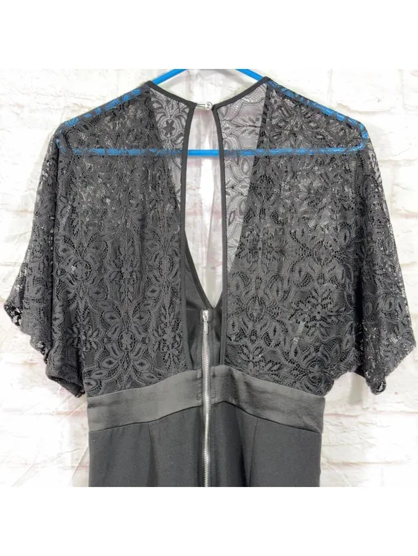 XOXO Black Lace Wide Leg Jumpsuit Women’s Medium Elegant Evening Party - Image 8
