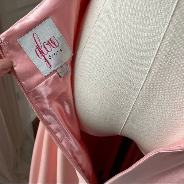Glow Pink Princess Prom Drew Formal Gown Rhinestone 10 - Image 8