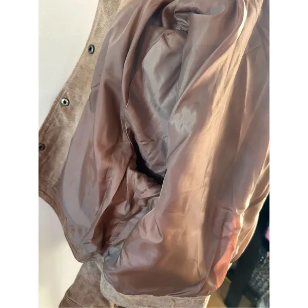 Forever 21 brown leather suede jacket size L - Image 6