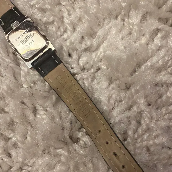 Coach Women's Silver and Black Watch - Image 4