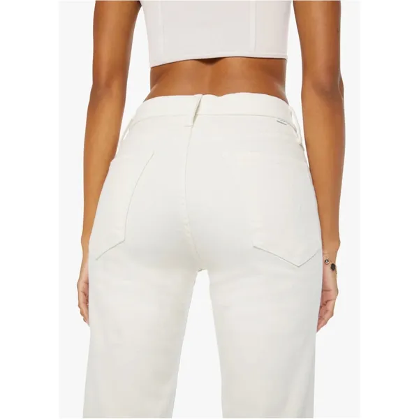 MOTHER The Tomcat Ankle Jeans Cream Puffs Ivory Straight Leg Size 26 - Image 13