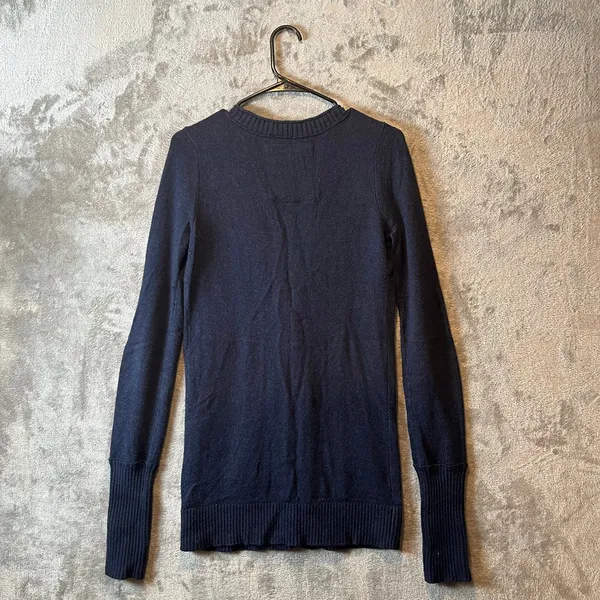 Y2k Hollister Navy Blue Button-Up‎ Cardigan V-Neck Women's Size Large - Image 4