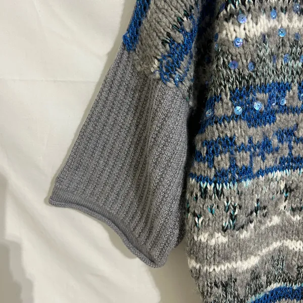 Free People Fair Isle Sequin Sweater‎ Size Small - Image 4