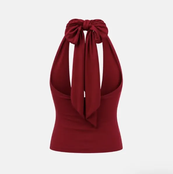 OW Collection Merle Draped Top Red - Image 6