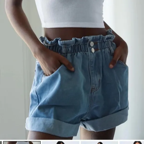 Princess Polly OPEN ROAD DENIM PAPER BAG SHORTS PALE BLUE - Image 5