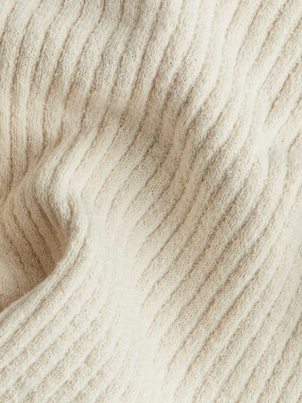 H&M Women’s Cream Ribbed Long-Sleeve Sweater - Image 2