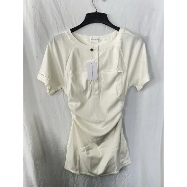 Revolve XS Lovers + Friends Flora Short Sleeve Ruched WINTER White‎ Mini Dress S - Image 2
