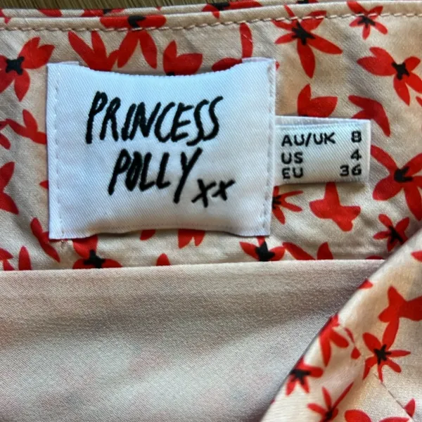 Princess Polly Red Floral Mini Skirt size 4 - Image 3