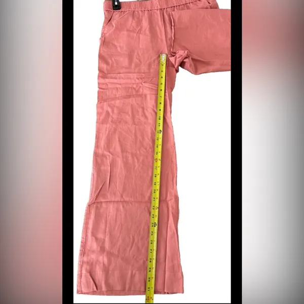 NWT Andie Coral Wide-Leg Pants Linen Blend Size L High-Waisted Elastic Waist - Image 8