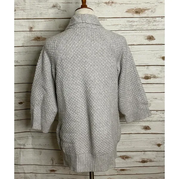 Vince lagenlook wool/cashmere grey chunky textured open cardigan sweater Size XS - Image 5