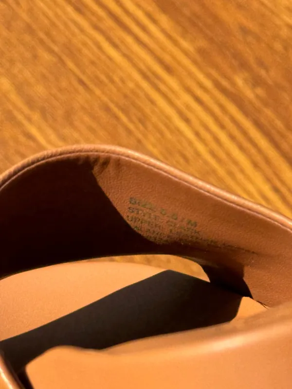 Aerosoles Brown Leather Slide Sandals Block Heel Espadrille 5.5 - Image 6