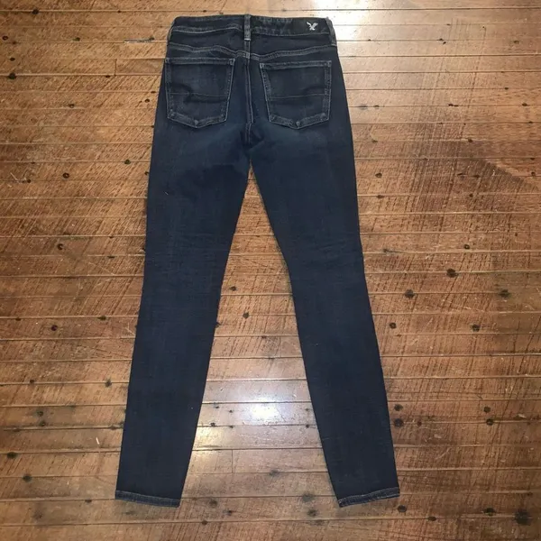 American Eagle dark wash destroyed normcore 4 hi-rise jeggings - Image 4