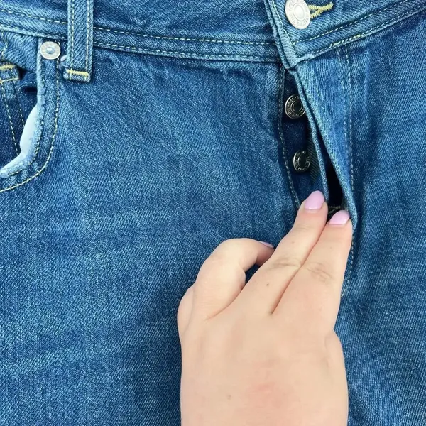 Free People Maggie Straight Jeans‎ Sequoia Blue Denim Size 28 - Image 5