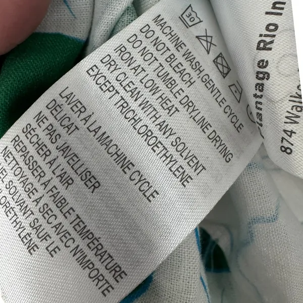 NWT Farm Rio Soft Garden Linen-Blend Floral‎ Mini Dress Blue Green White XXS - Image 12