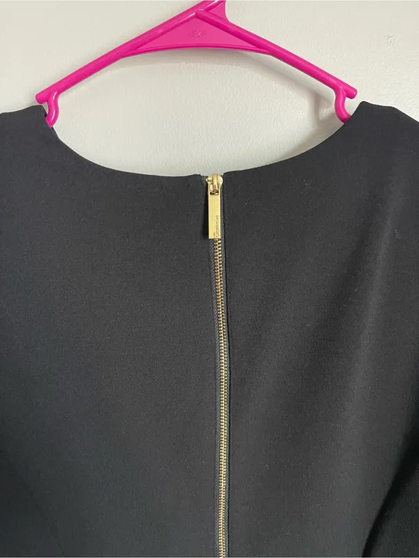 CALVIN KLEIN | Black Short-Sleeve Sheath Midi Dress Sz 6 - Image 3