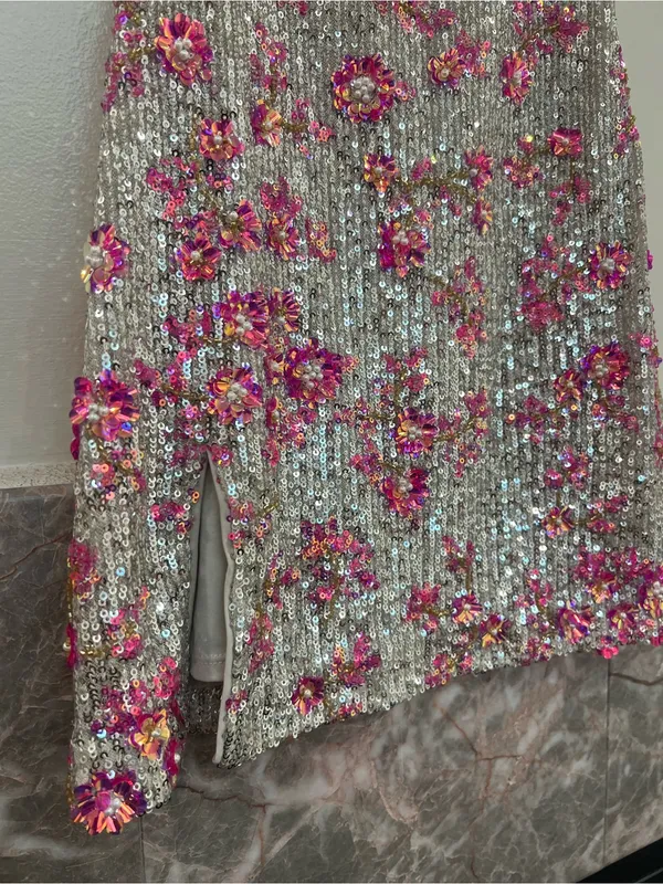 Lovers and Friends Maria Sequin Mini Dress in Silver And Pink | SIZE XS - Image 5