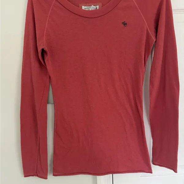 Vintage Abercrombie Fitch Pink Long Sleeve Shirt Babydoll M Y2K Coquette Bella - Image 3