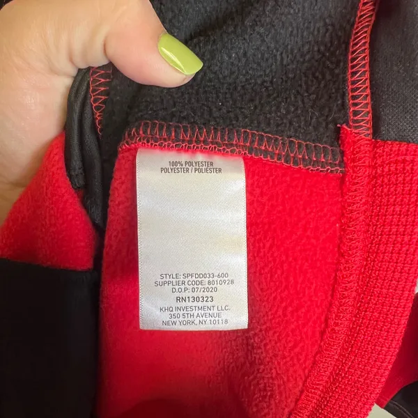 Spyder Womens Red Black Waffle Knit Quarter Zip Fleece Pullover SPFDD033 Small - Image 6