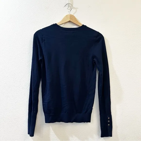 Aritzia Sunday Best Crewneck Long Sleeve Knit Pullover Sweater Navy‎ Size M - Image 5