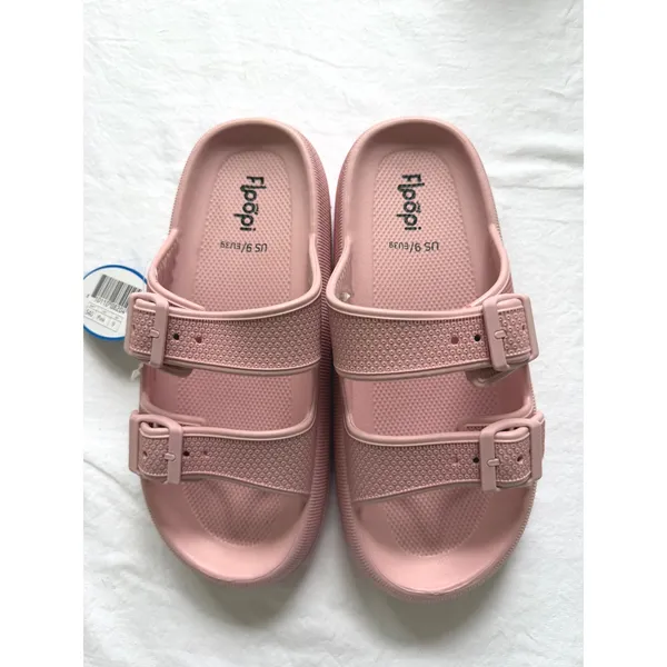 Floopi Womens Pink Cloud Slides Double Buckle Adjustable Sandals Size 9 EU 40 - Image 5