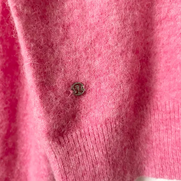 Lululemon Alpaca Wool Blend Cardigan Sweater Heathered Chroma Pink Size Small - Image 4