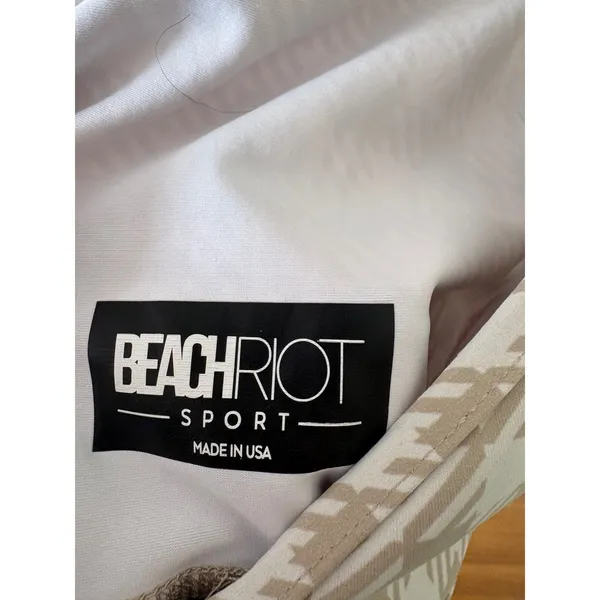 Beach Riot Sport Tan White Houndstooth Unitard Activewear Romper Size M USA - Image 2