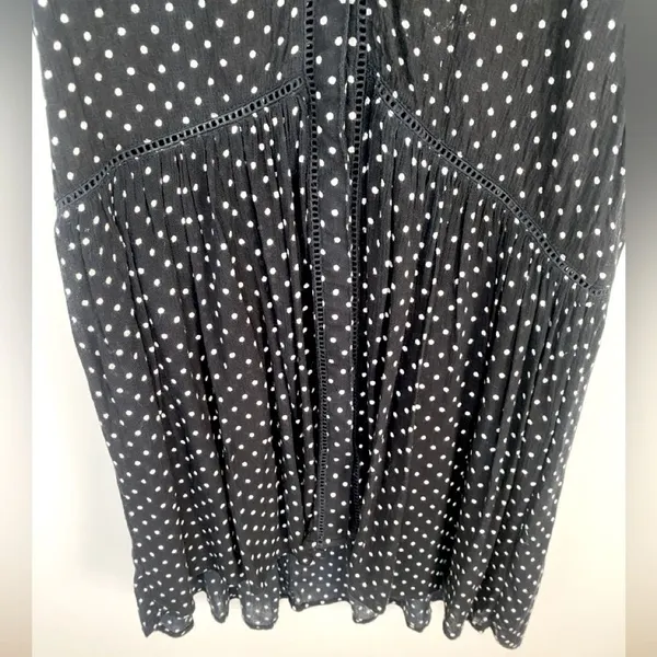 Anthropologie Nia Polka Dot Sleeveless Tunic Top Womens M Babydoll Blouse Preppy - Image 8