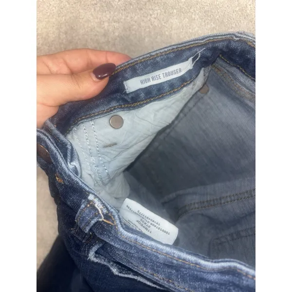 Women's Wrangler Retro Flare Jeans 27x32 High Rise Trouser Boot Cut Raw Hem - Image 4