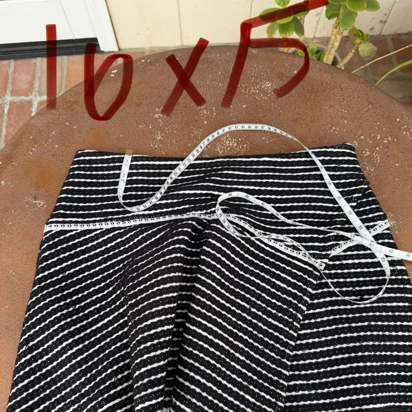Free People Bento preppy academic Black/White Woven Striped Skater Skirt sz 8 - Image 4
