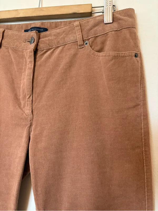 Marks & Spencer Collection Corduroy Straight Leg Pants Golden Tan US 8 - Image 5