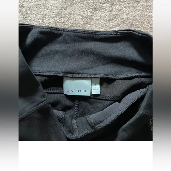 Athleta Ponte Luxe Legging Faux Leather Womens Full Length Zip Pockets‎ Sz Small - Image 4