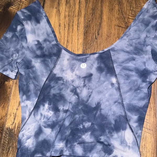 Lululemon Align‎ Tee Nulu Size 2 Diamond Dye Lunar Rock True Navy - Image 3