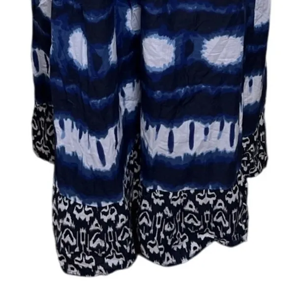 Speed Control Maxi Dress L Boho‎ Halter Blue White Tie Dye Sundress Women's - Image 6