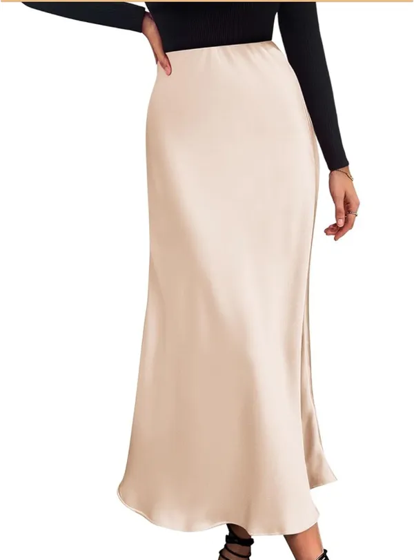 Amazon Satin Cream Skirt - Image 2