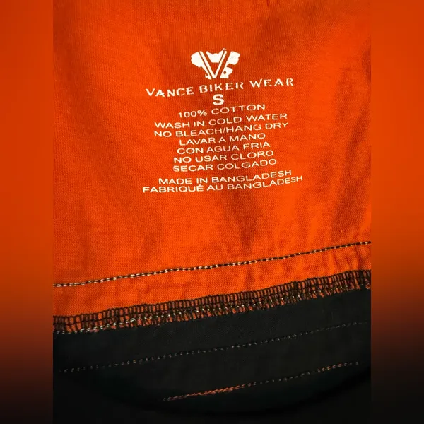 Panama City Beach 2021 Rally Week Biker Short Sleeve Short Sz S Orange Black‎ - Image 3