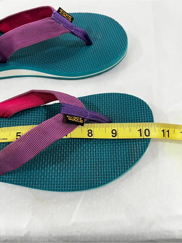 TEVA Deckers Flip-Flop Teal And Purple Size 9 Or 9.5 Lightweight Comfy - Image 12