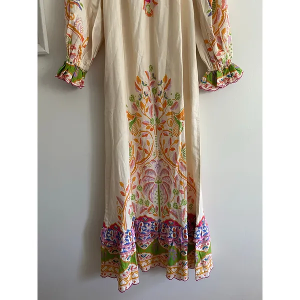 FARM RIO NWT Anthropologie Printed Linen Blend Dress Size XS - Image 12