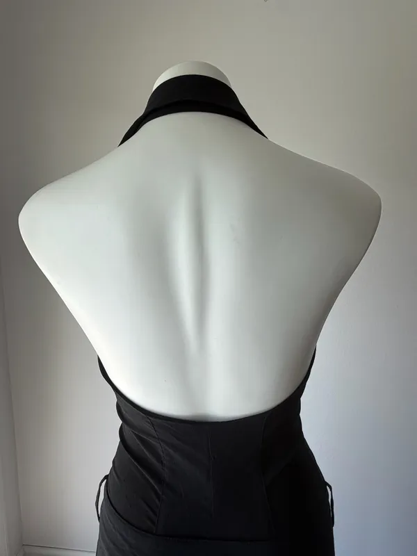 Vintage Luly K Black Belted Halter Jumpsuit - Image 6