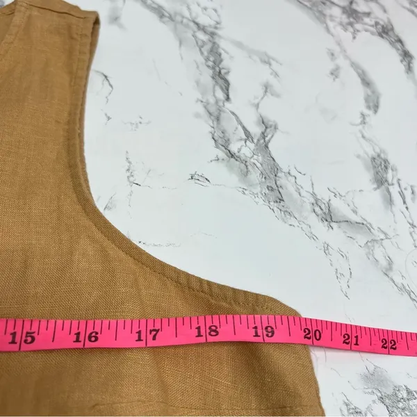 J. Crew Button-back linen shift dress tan brown‎ Sz M - Image 5