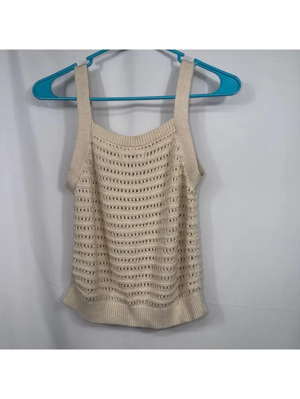 Universal Thread Women’s S Cream Crochet Knit Tank Top - Image 7