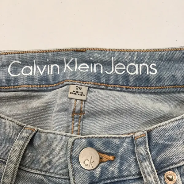 Calvin Klein Distressed Jean Mini Skirt - Image 4